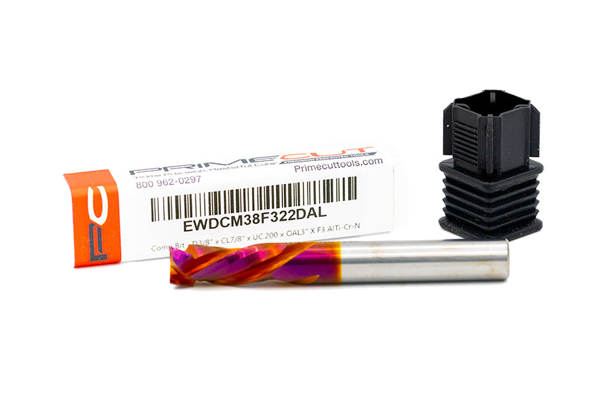 Compression Bit 3/8"Dia. X CL7/8" X OAL3" X UC.200 X F3 AlTi-Cr-N