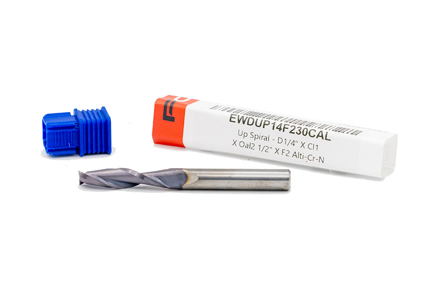 Up-Cut Spiral 1/4"Dia. X CL1" x OAL2 1/2" x F2 Alti-Cr-N (A10)