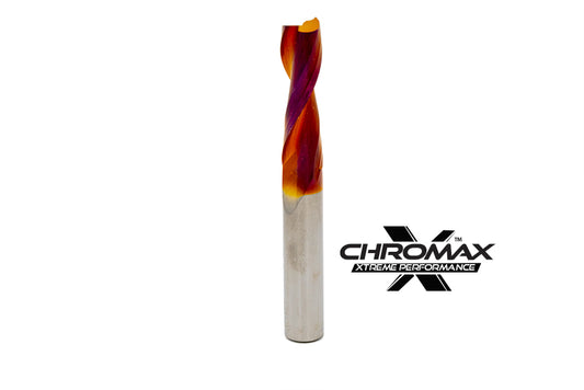  Our upcut spiral bit with a Chromax coating offers longer sharpness and a cleaner cut.