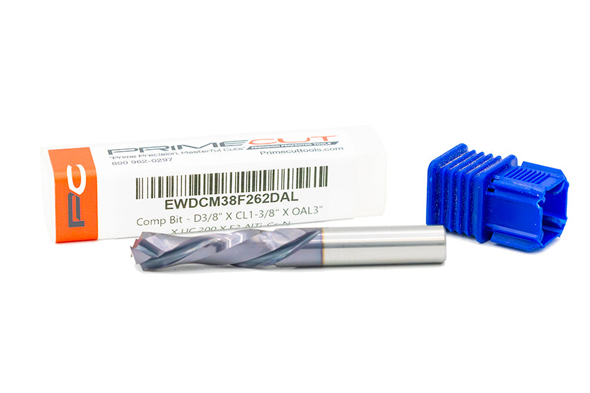 Compression Bit 3/8"Dia. X CL1-3/8" X OAL3" X UC.200 X F2 AlTi-Cr-N