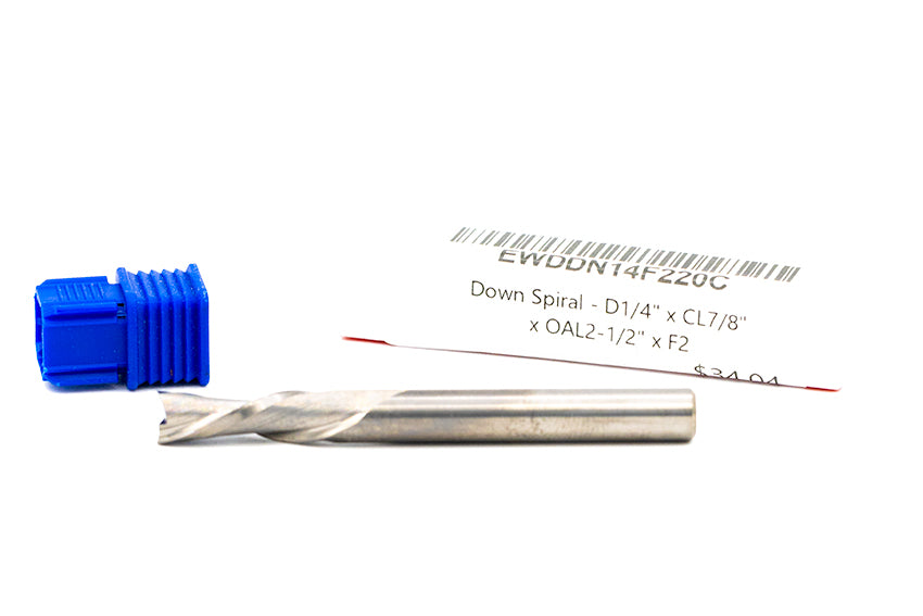 Down-Cut Spiral 1/4"Dia. x CL7/8" x OAL2-1/2" x F2 (B12)