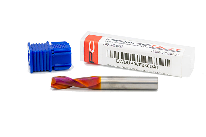 Up-Cut Spiral 3/8"Dia. x CL1" x OAL3" x F2 AlTi-Cr-N (A17)
