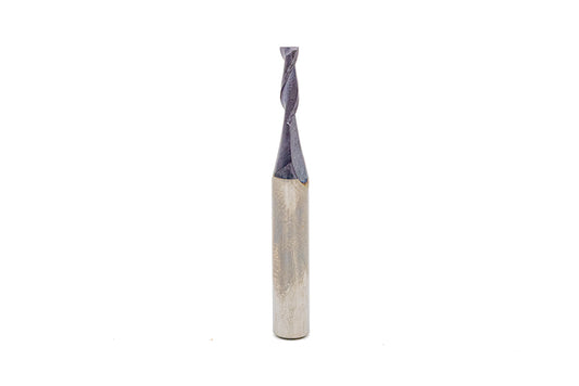 Up-Cut Spiral 1/8"Dia. x CL1/2" x SH1/4" x OAL2" x F2 - AlTi-Cr-N (A2)