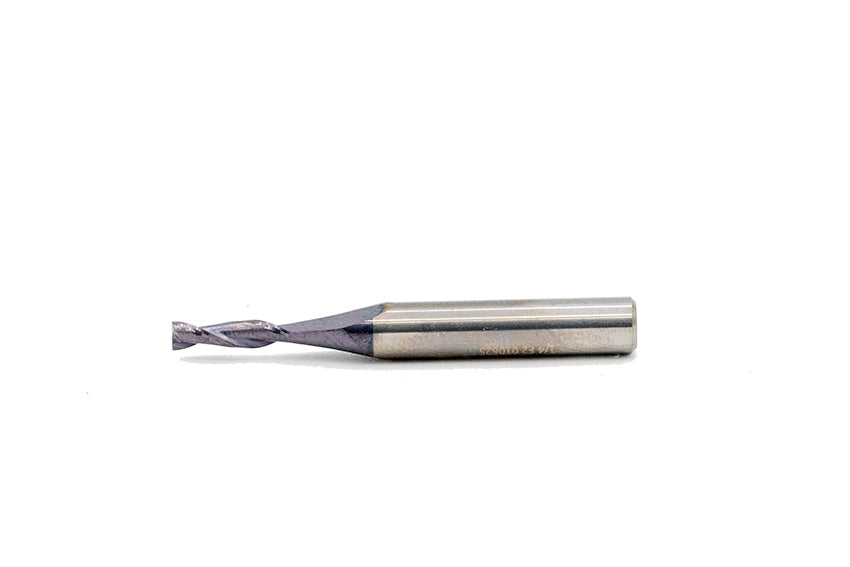 Up-Cut Spiral 1/8"Dia. x CL1/2" x SH1/4" x OAL2" x F2 - AlTi-Cr-N (A2)